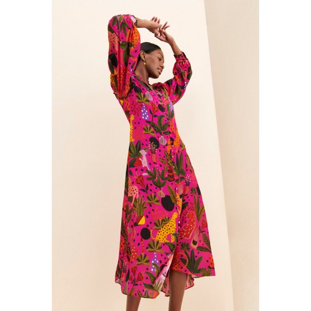 Farm Rio Pop Leopards Chemise Dress